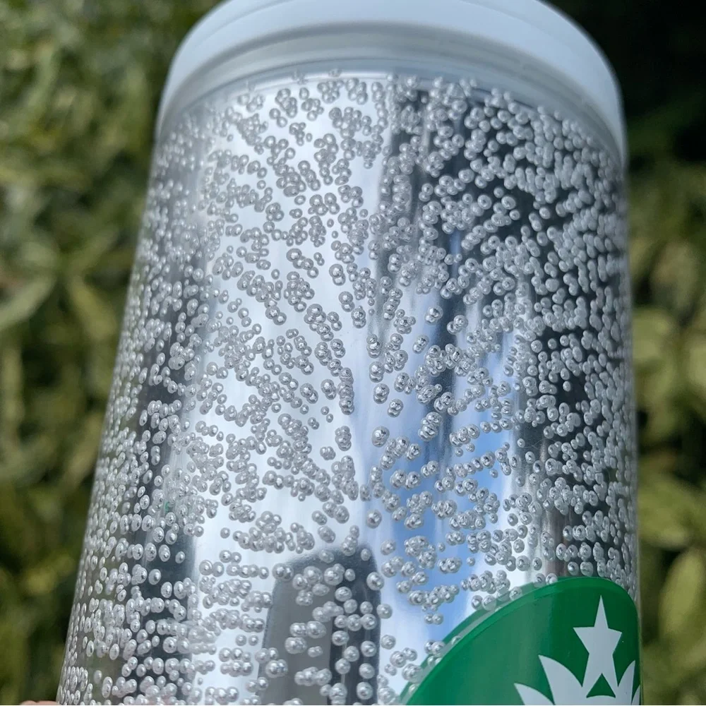 Silver Starbucks 2020 Christmas Holiday Champagne Bubble Design Hot Cup Tumbler